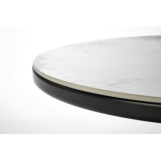 Table basse GENESIS marbre blanc / noyer / doré (2p=1ks)