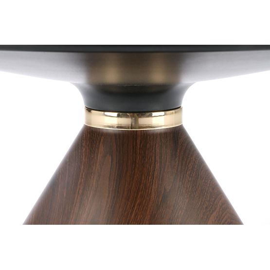 Table basse GENESIS marbre blanc / noyer / doré (2p=1ks)