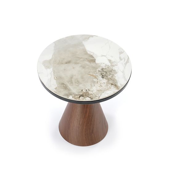 Table basse GENESIS_S marbre blanc / noyer / doré