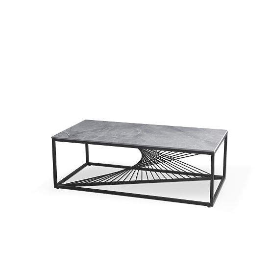 Table basse INFINITY 2, marbre gris / noir (2p=1pc)
