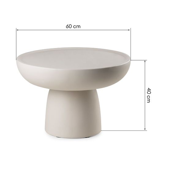 Table basse Lagoon 60 cm, beige, mat