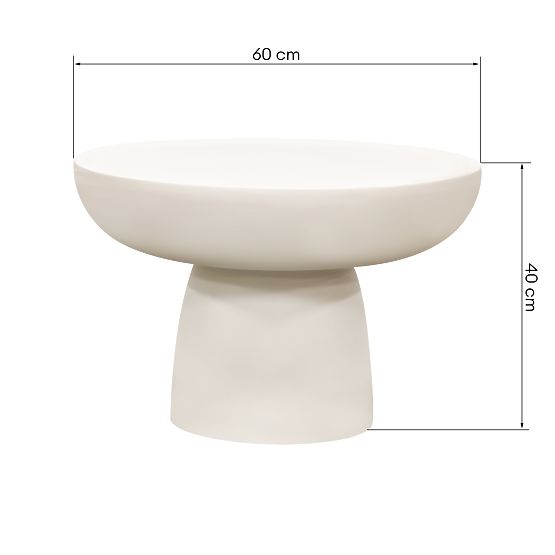 Table basse Lagoon 60 cm, beige, mat
