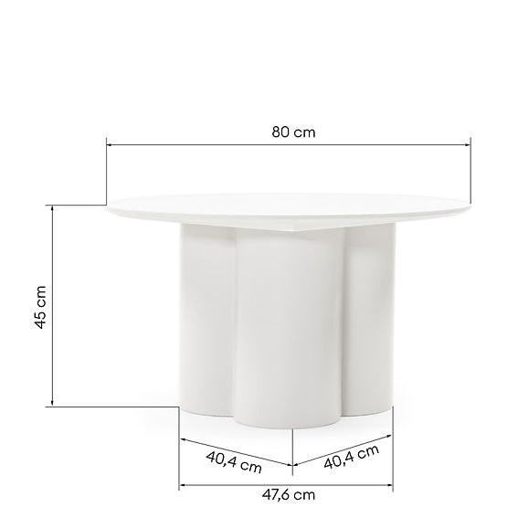 Table basse Lazaro 80 cm, ronde, gris-beige