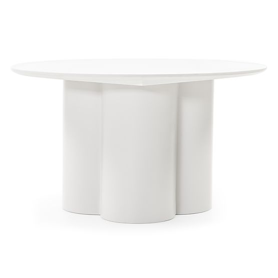 Table basse Lazaro 80 cm, ronde, gris-beige