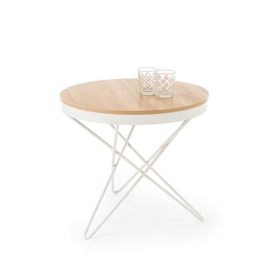 Table basse LEILA, naturel / blanc