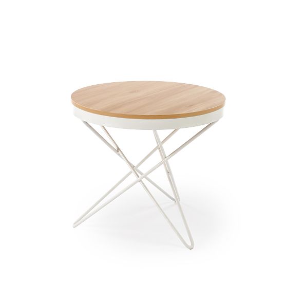 Table basse LEILA, naturel / blanc