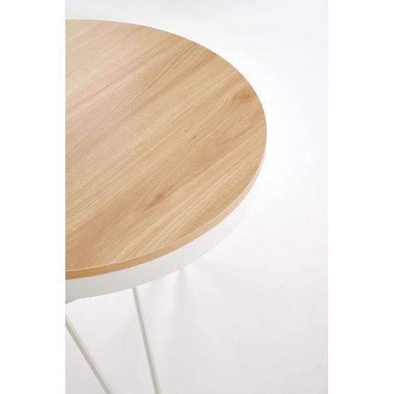 Table basse LEILA, naturel / blanc