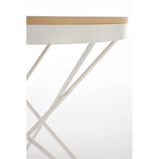 Table basse LEILA, naturel / blanc