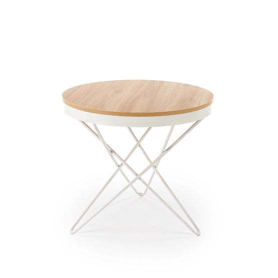 Table basse LEILA, naturel / blanc