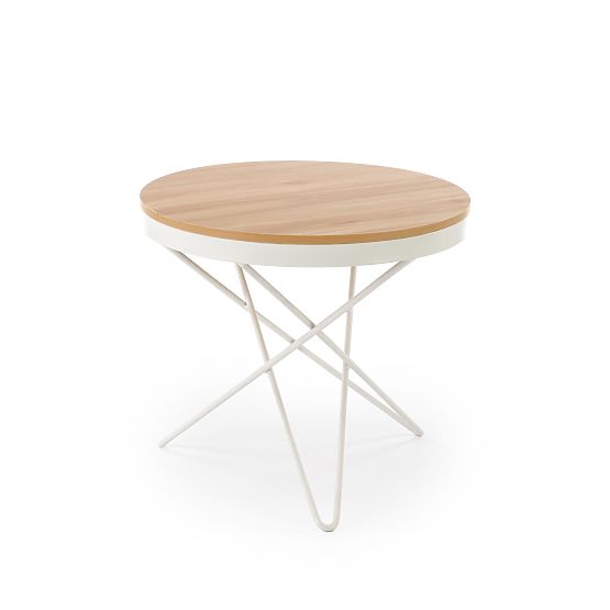 Table basse LEILA, naturel / blanc