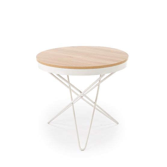 Table basse LEILA, naturel / blanc