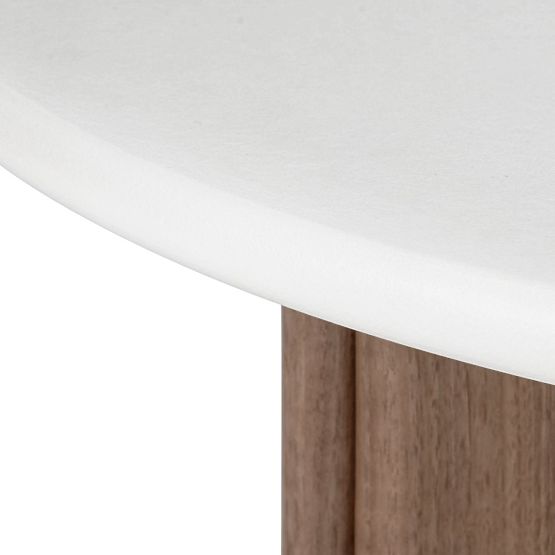 Table basse Marlo 80 cm, crème/blanc/noix, microciment