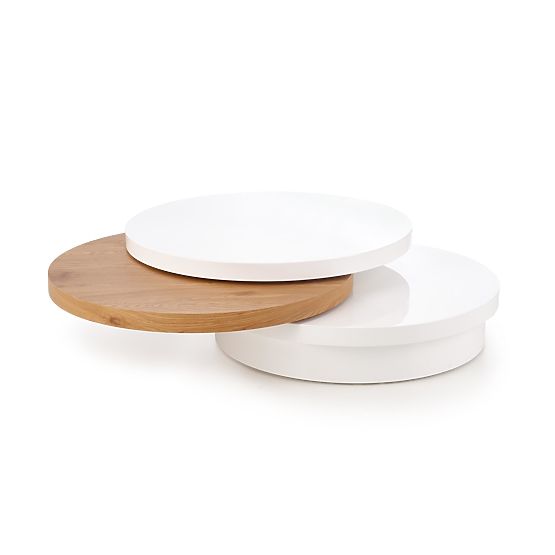 Table basse MICHELLE blanc / chêne doré (1p=1pièce)