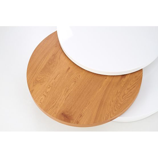 Table basse MICHELLE blanc / chêne doré (1p=1pièce)