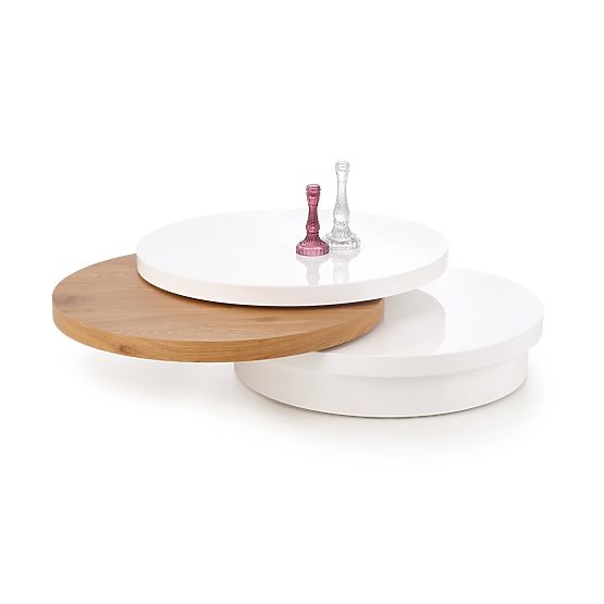 Table basse MICHELLE blanc / chêne doré (1p=1pièce)