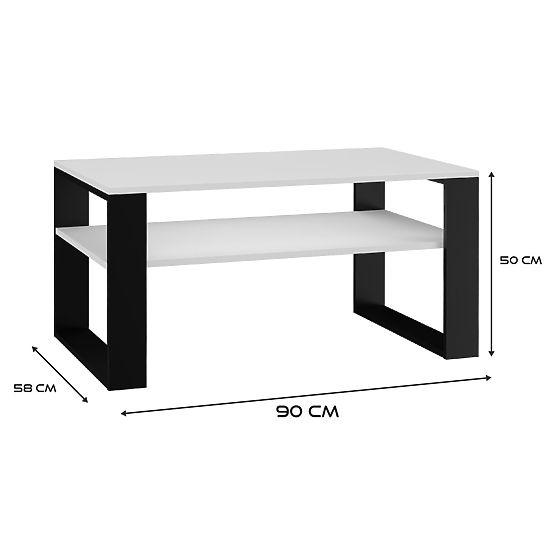 Table basse Modern 1P BLANC NOIR