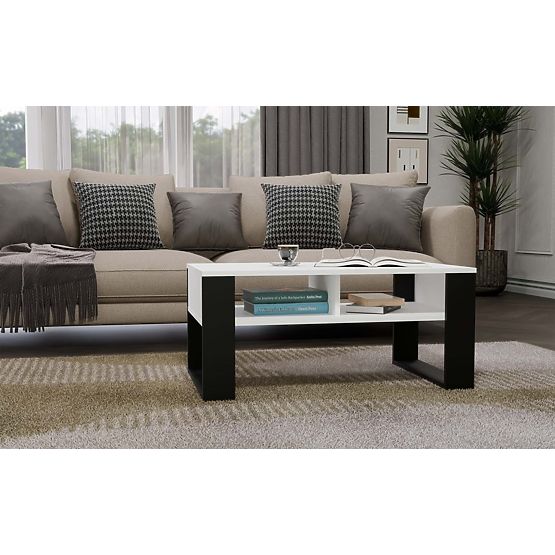 Table basse Modern 2P BLANC NOIR