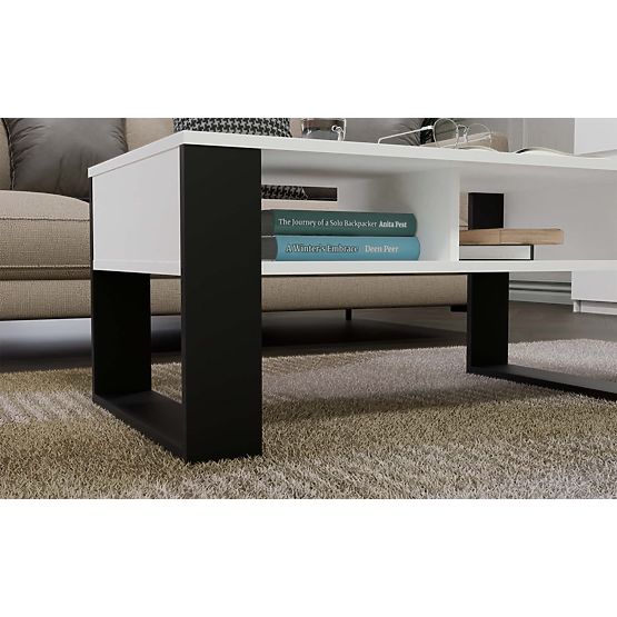 Table basse Modern 2P BLANC NOIR