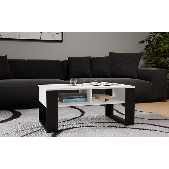 Table basse Modern 2P BLANC NOIR