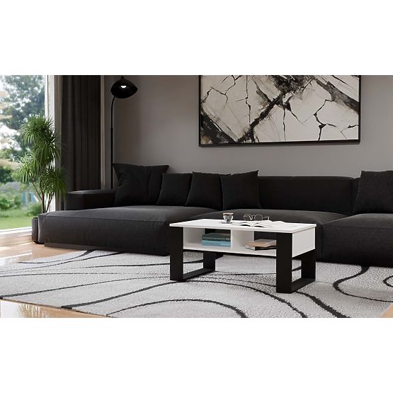 Table basse Modern 2P BLANC NOIR