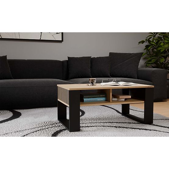 Table basse Modern 2P SLIM CHÊNE ARTISAN NOIR