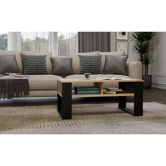 Table basse Modern 2P SLIM CHÊNE ARTISAN NOIR