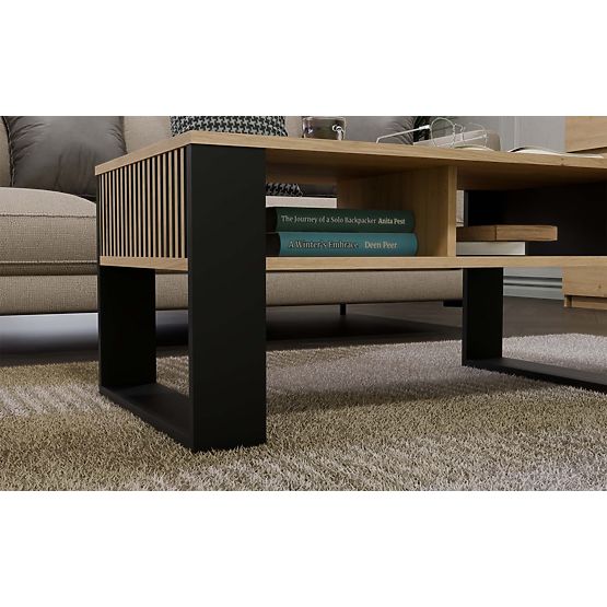 Table basse Modern 2P SLIM CHÊNE ARTISAN NOIR