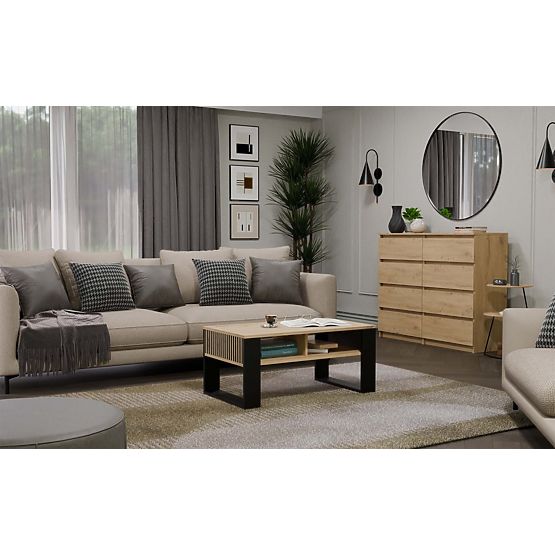 Table basse Modern 2P SLIM CHÊNE ARTISAN NOIR