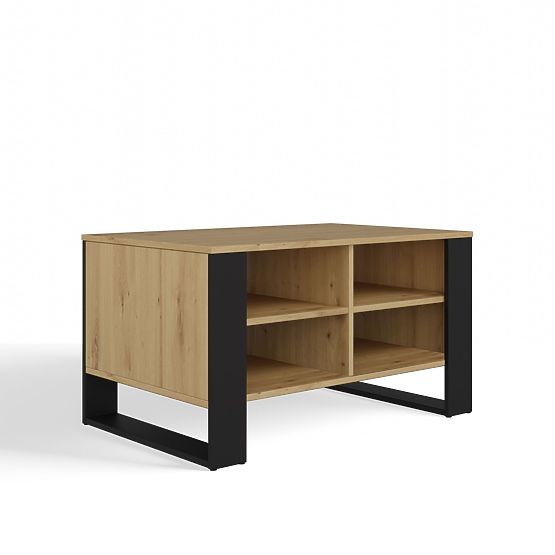 Table Basse Moderne 4P CHÊNE ARTISAN NOIR
