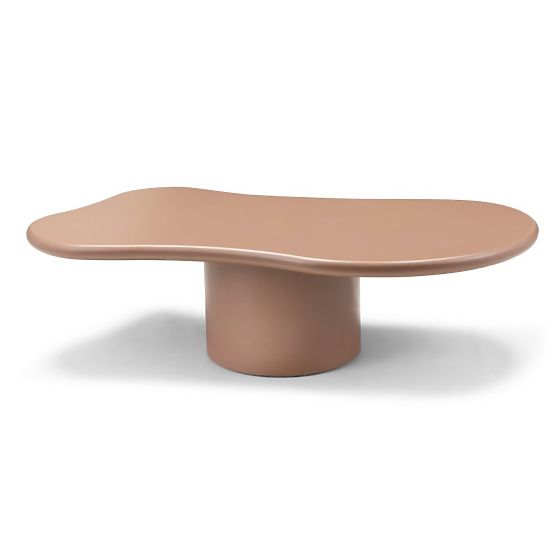Table basse Monaco cannelle, mat, formes arrondies