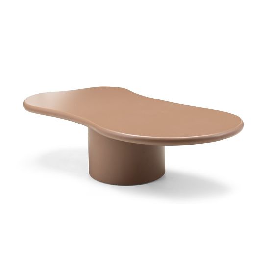 Table basse Monaco cannelle, mat, formes arrondies