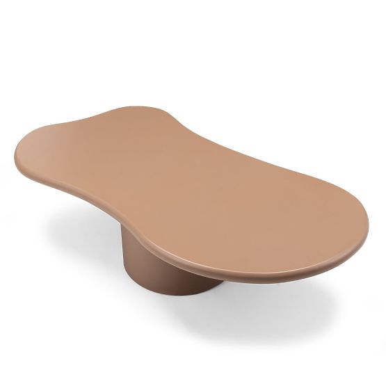 Table basse Monaco cannelle, mat, formes arrondies