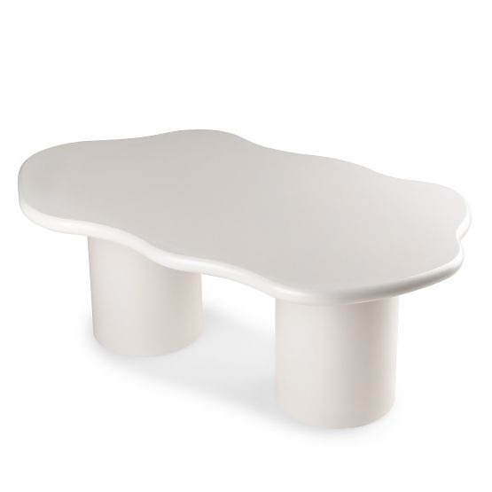 Table basse Muse gris-beige, mat, formes arrondies