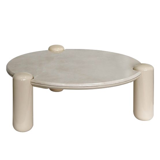Table basse Noemi 86 cm, beige clair/marbre, brillant