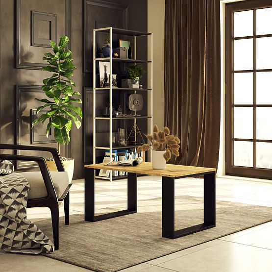 TABLE BASSE NOX CHÊNE ARTISAN / NOIR