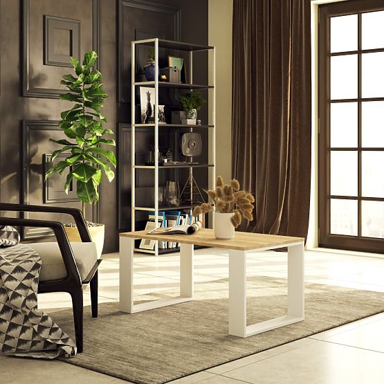 TABLE BASSE NOX CHÊNE SONOMA / BLANC