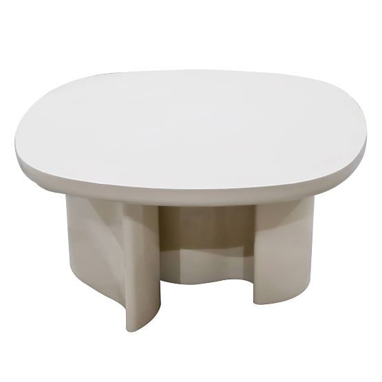 Table basse Puro 80 cm, beige clair, brillant