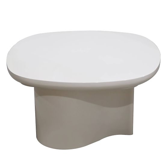 Table basse Puro 80 cm, beige clair, brillant
