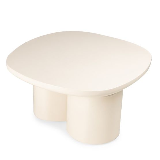 Table basse Puro 80 cm, beige clair, brillant