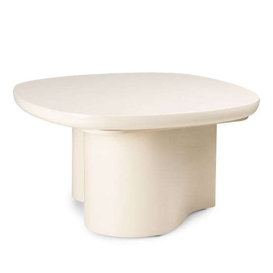 Table basse Puro 80 cm, beige clair, brillant