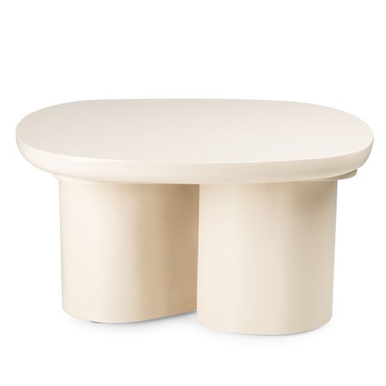 Table basse Puro 80 cm, beige clair, brillant