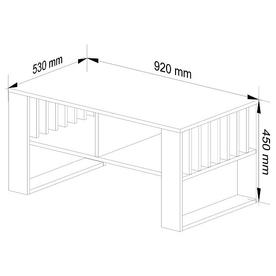 TABLE BASSE ROCKFORD CHÊNE SONOMA / BLANC