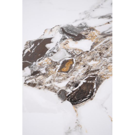 Table basse ROSA marbre blanc / marbre gris / or (2p=1ks)