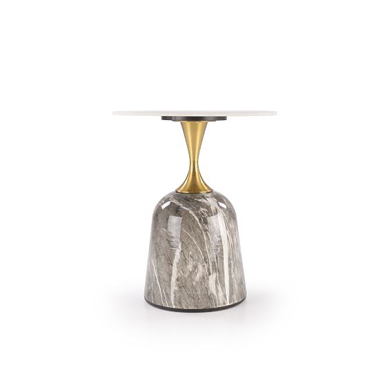Table basse ROSA marbre blanc / marbre gris / or (2p=1ks)