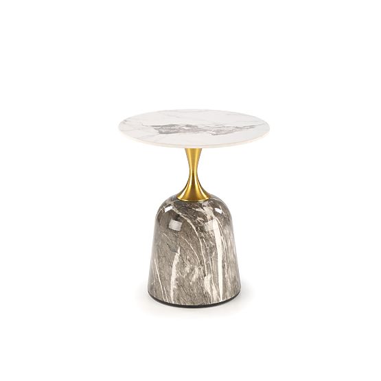 Table basse ROSA marbre blanc / marbre gris / or (2p=1ks)