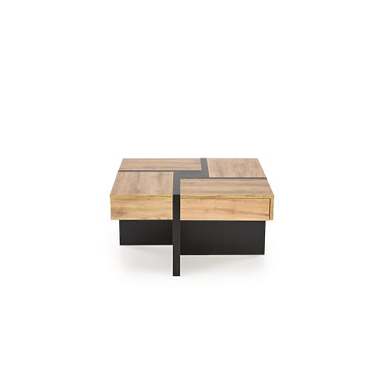 Table basse SEVILLA S plateau : chêne craft, pieds : noir