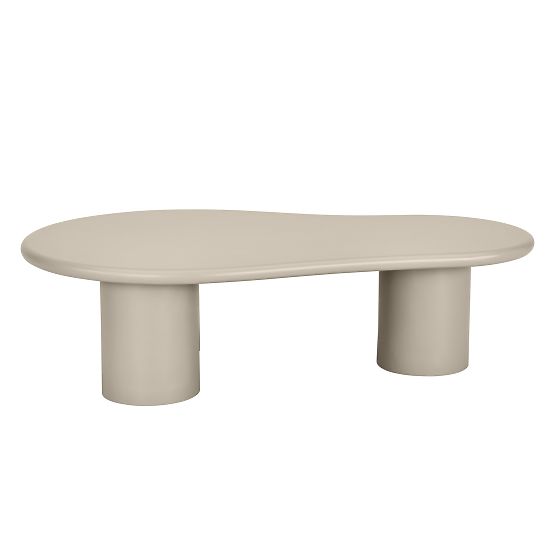 Table basse Sucre beige foncé, mat, forme arrondie