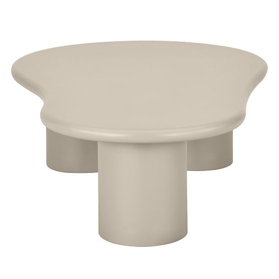 Table basse Sucre beige foncé, mat, forme arrondie