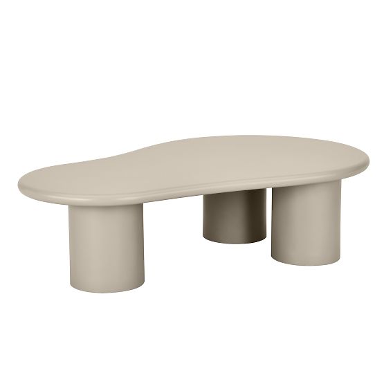 Table basse Sucre beige foncé, mat, forme arrondie