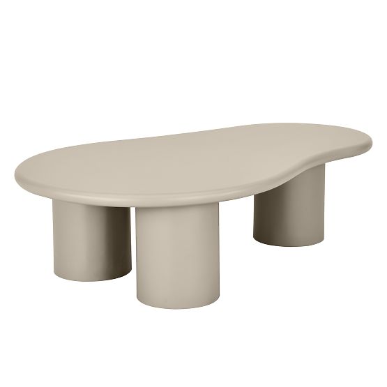 Table basse Sucre beige foncé, mat, forme arrondie